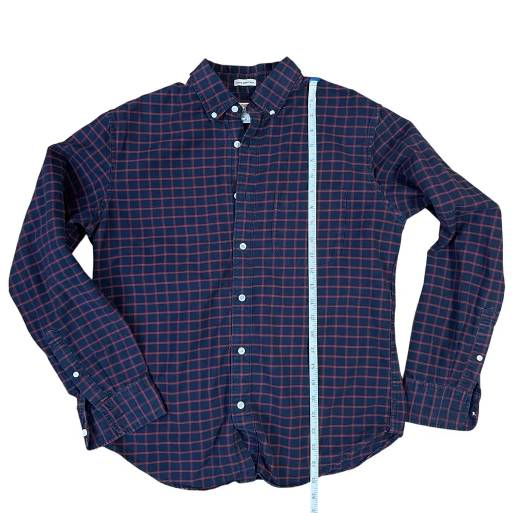 J. Crew Blue Red Plaid Button Down Shirt Men’s Long Sleeve Casual Preppy Cotton